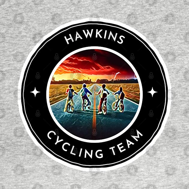 Hawkins Cycling Team V - White and Red - Funny by Fenay-Designs